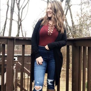 Beautiful deep red body suit